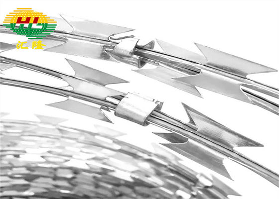 سیم Concertina فولاد ضد زنگ سیم پیچ 500 میلی متری برای زمین خصوصی