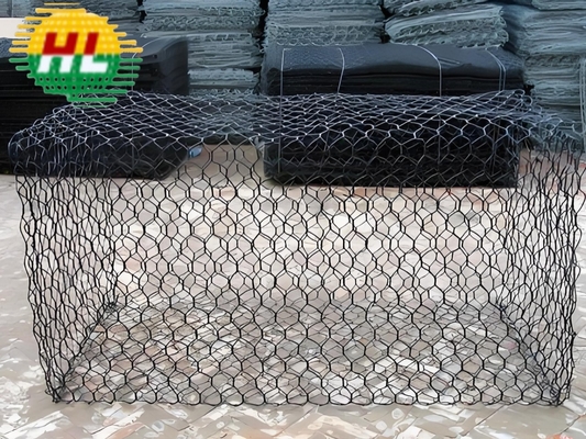 100x120mm باز کردن Gabions گالوانیزه با قدرت بالا برای سد 3.4mm قطر سیم Selvedge