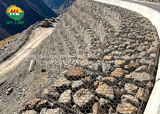 Muro Gaviones Galvanizado Hexagonal 2x1x1m Stock Disponible Obra Ingenieria Contencion Taludes Control Erosion Inmediato