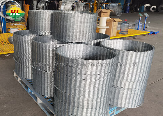 سیم پیچ سیم تیغ HUILONG 18 اینچ ، سیم کنسرتینا 50Ft Clipped